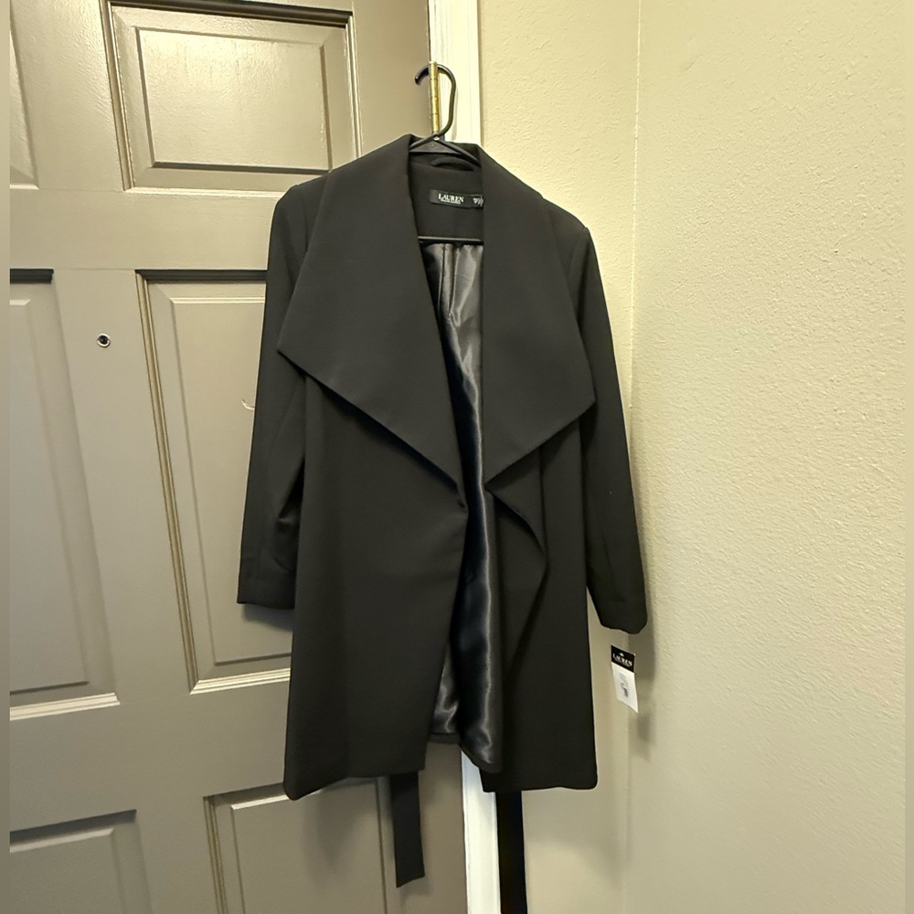 Ralph Lauren Women's Crepe Belted Wrap Coat